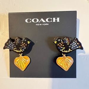 Coach Bird Heart drop Earrings NEW out of stock